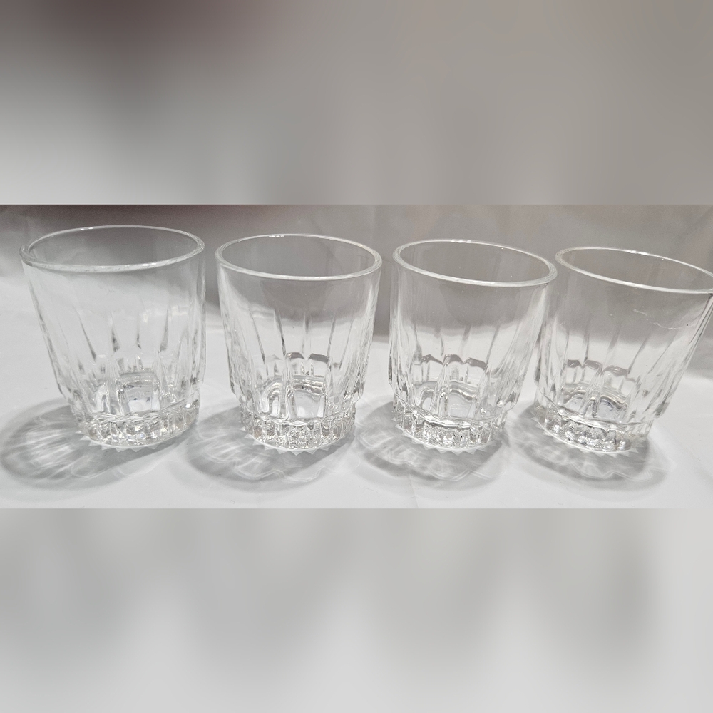 Set of 4 Vintage LANCER by ARCOROC  1.5 oz  Shot Glasses ~ France